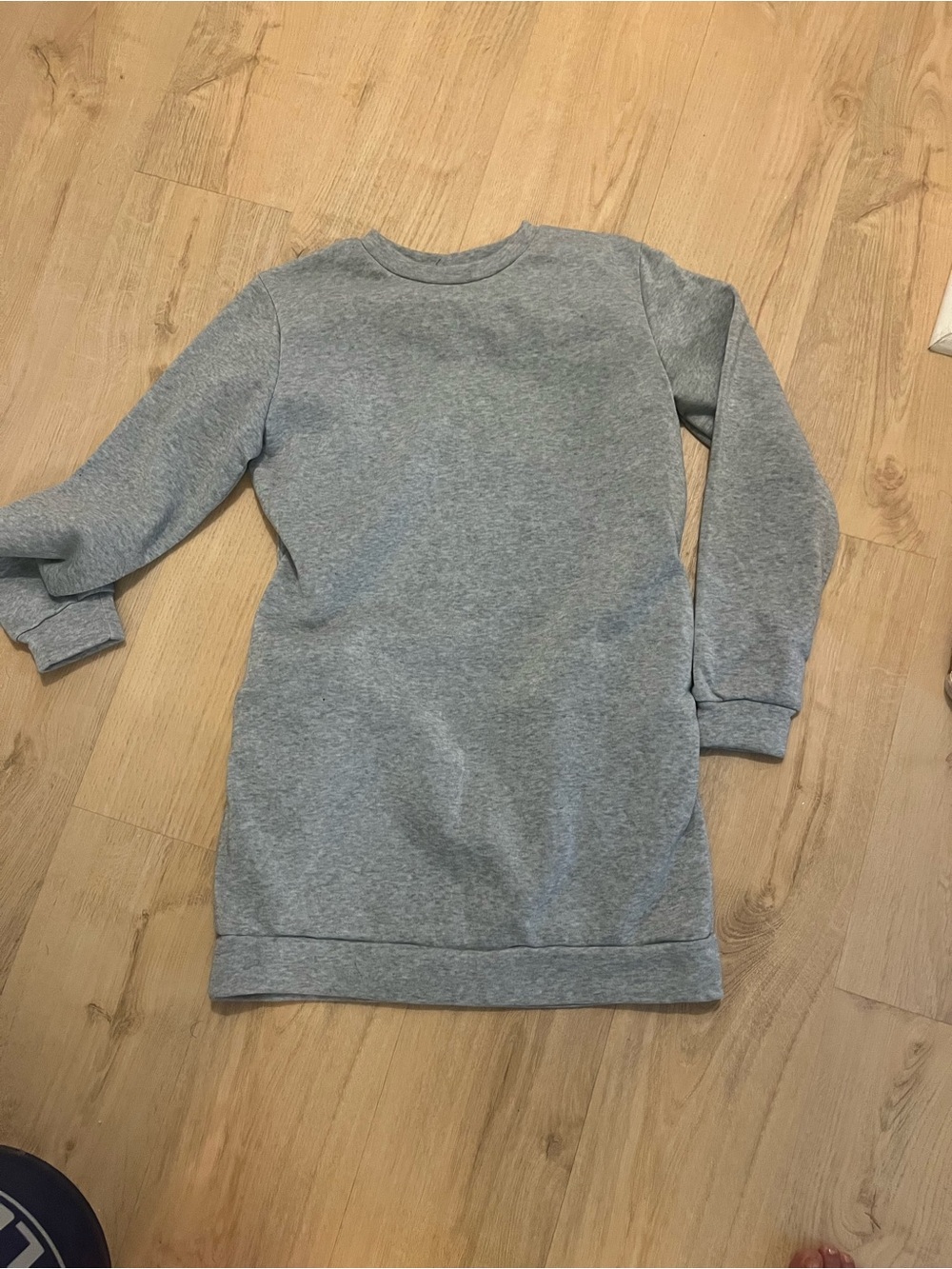 Cozy Heather Gray Sweatshirt Dress